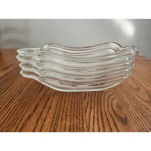 Set of 4 Vintage Indiana Glass Banana Split Boats 9x4 inch Ice Cream Sundae